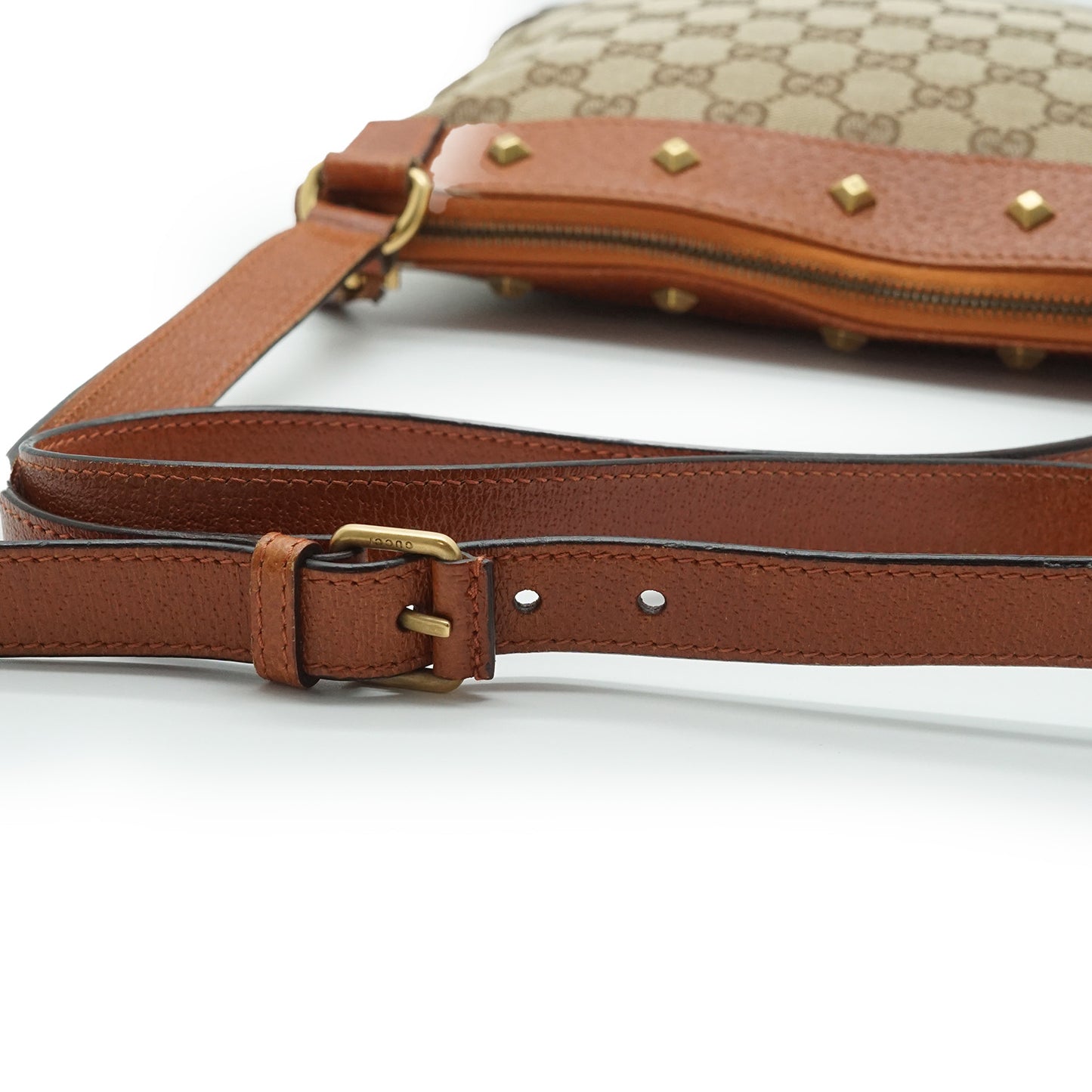 GG Canvas Leather Studs Square Crossbody Bag