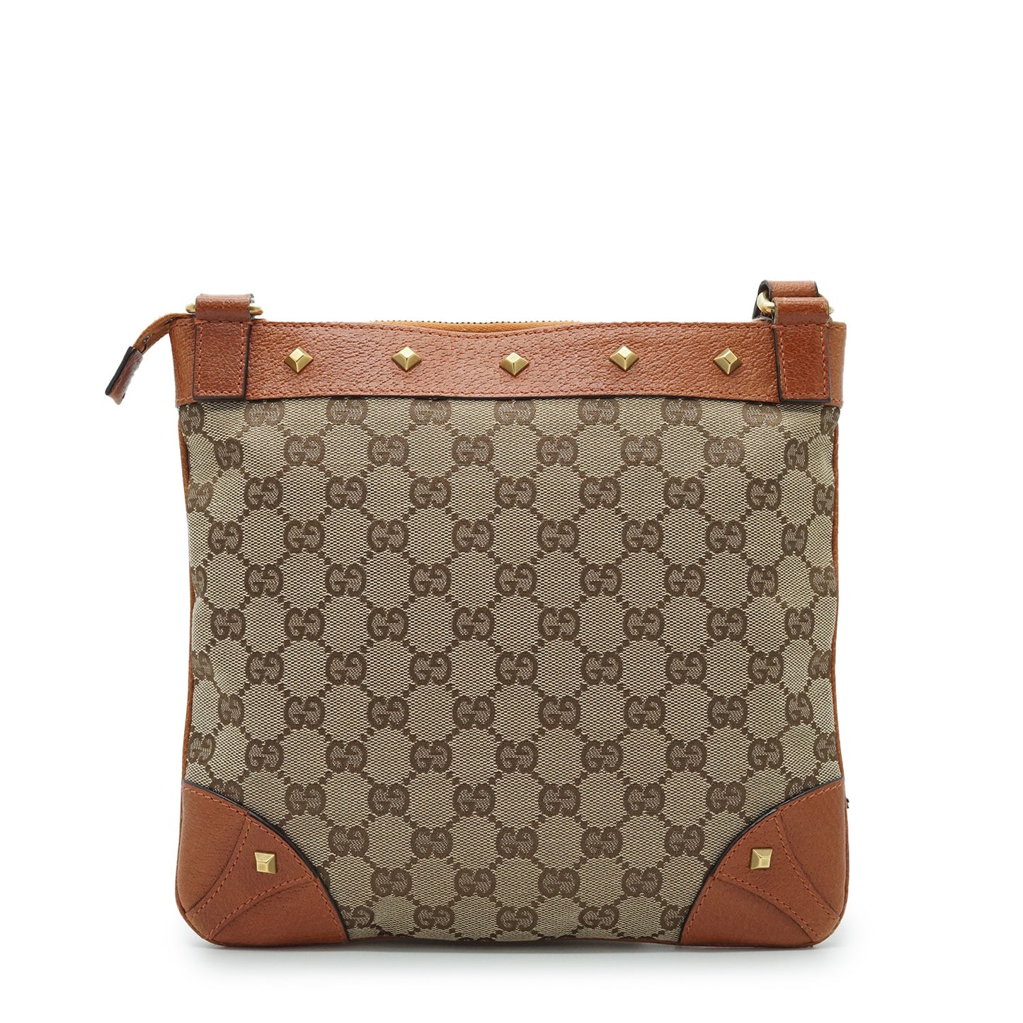 GG Canvas Leather Studs Square Crossbody Bag