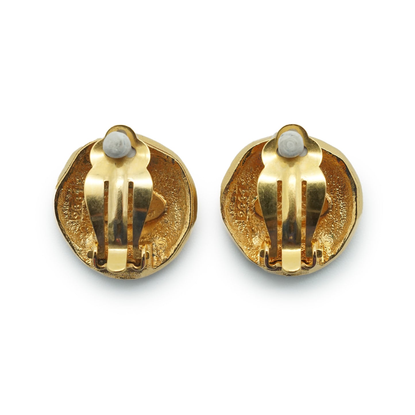 Letter Logo Lion Button Clip Earrings GP