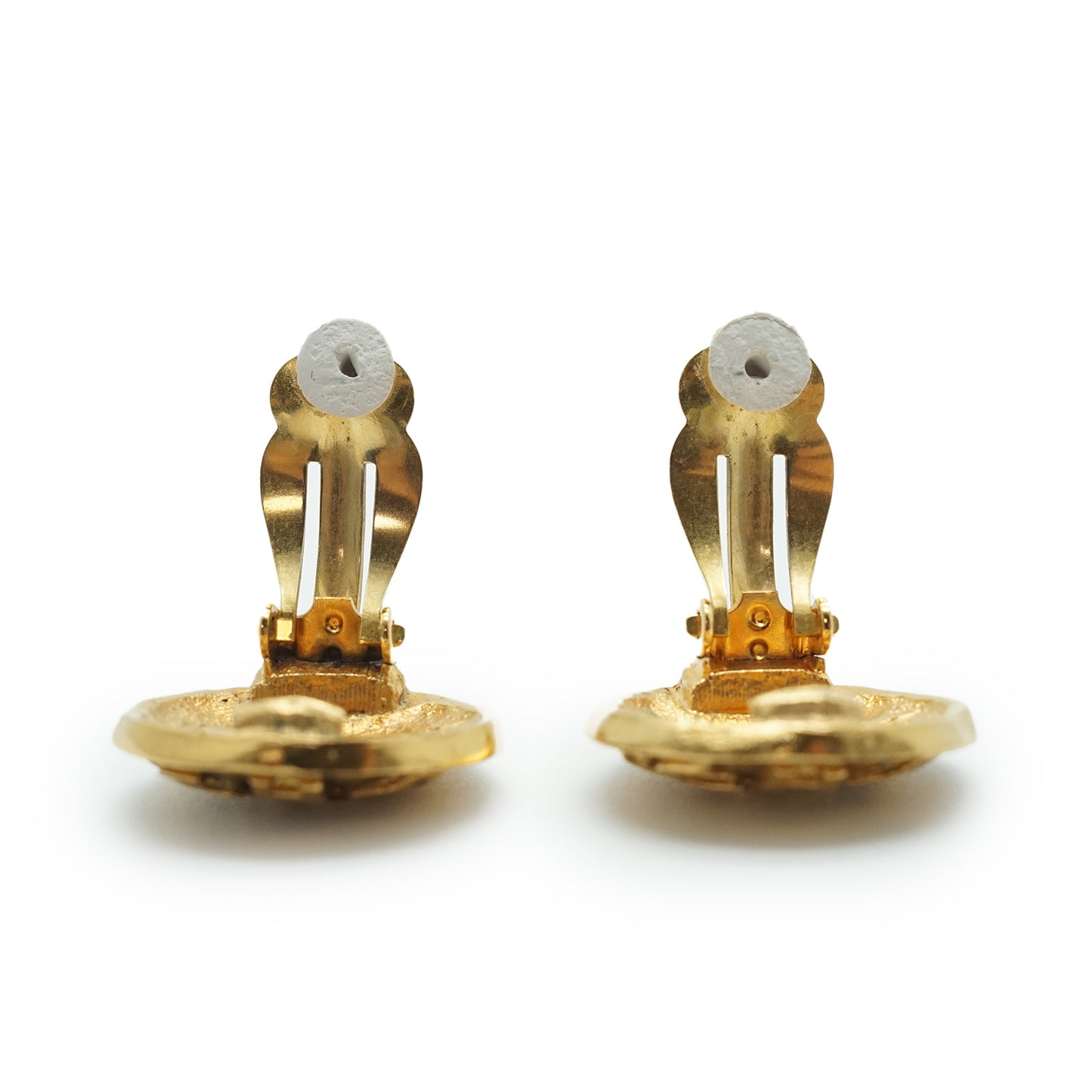 Letter Logo Lion Button Clip Earrings GP