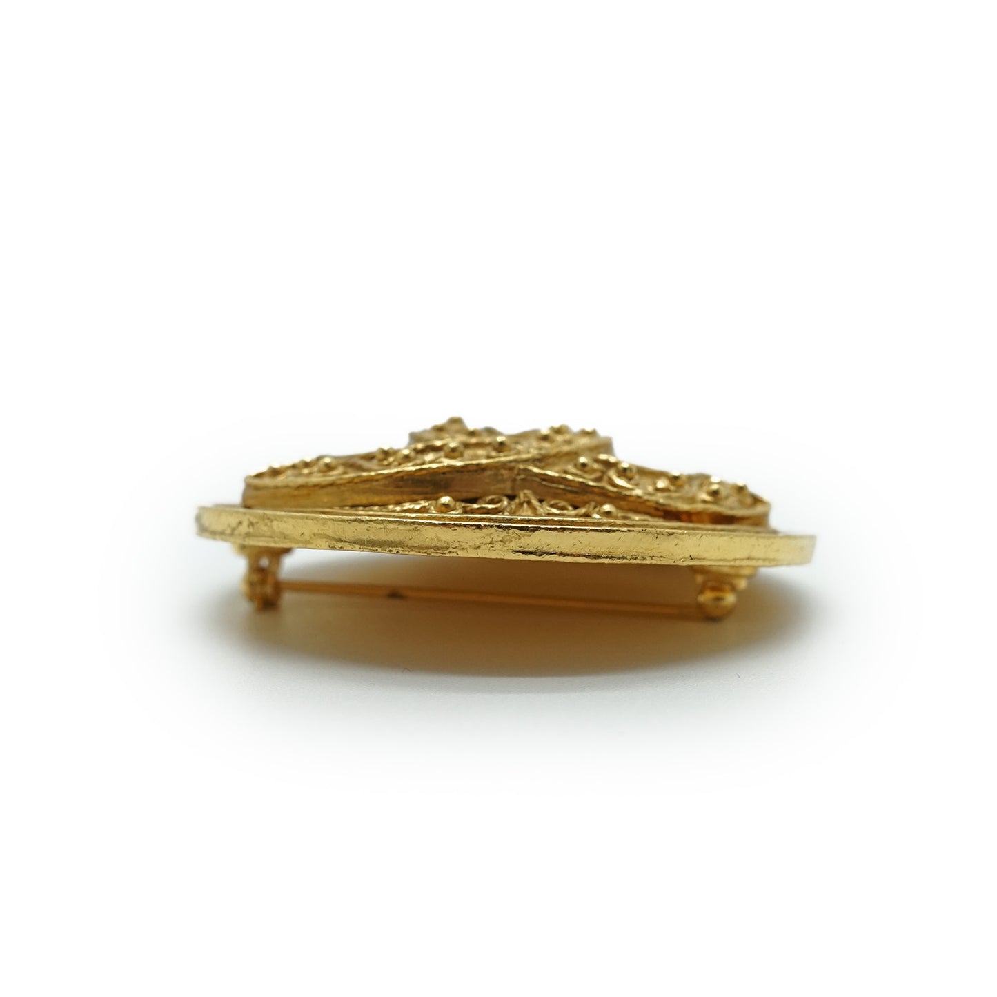 Coco Mark Filigree Medallion Brooch GP