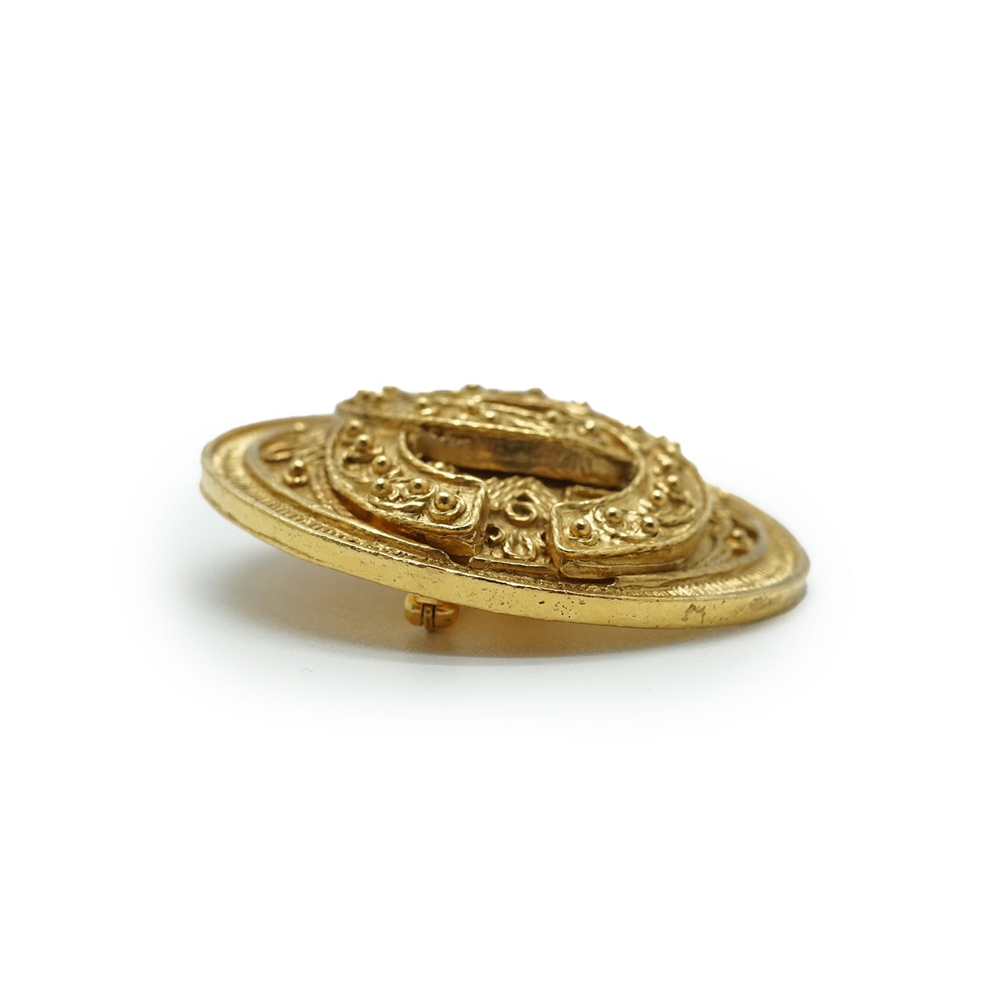 Coco Mark Filigree Medallion Brooch GP