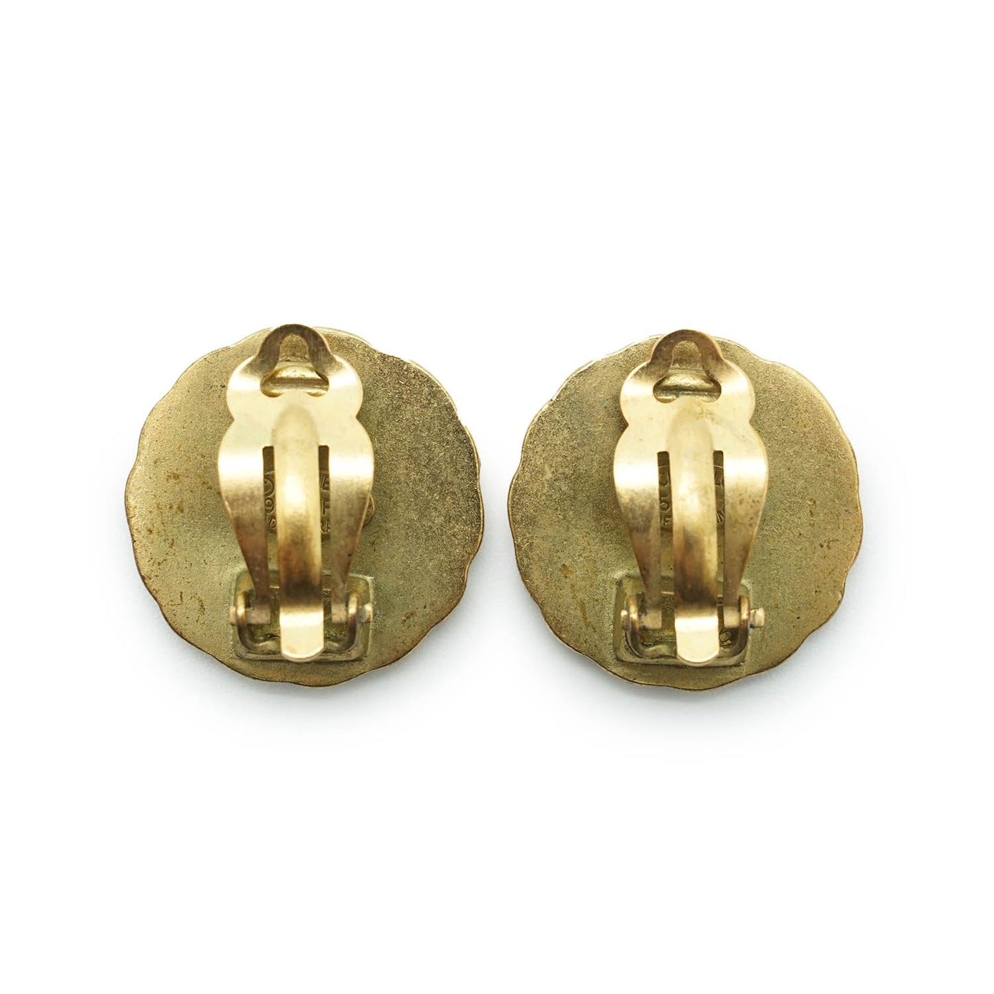 Coco Mark Round Clip Earrings GP