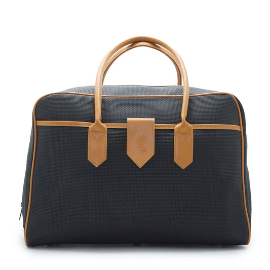 Vintage Canvas Leather Boston Bag