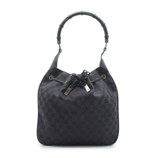 GG Canvas Bamboo Bucket Shoulder Bag
