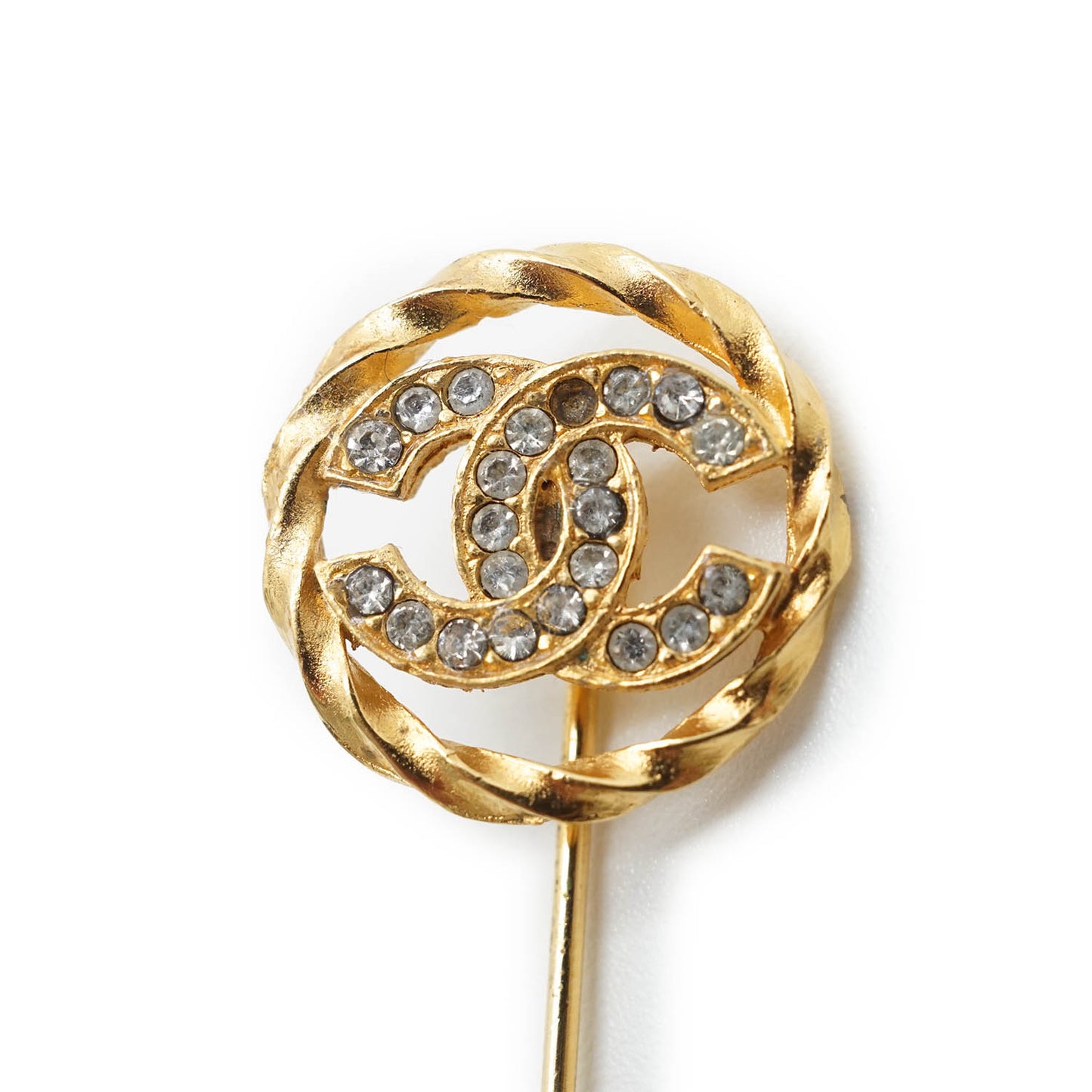 Coco Mark Rhinestone Mini Pin Brooch GP