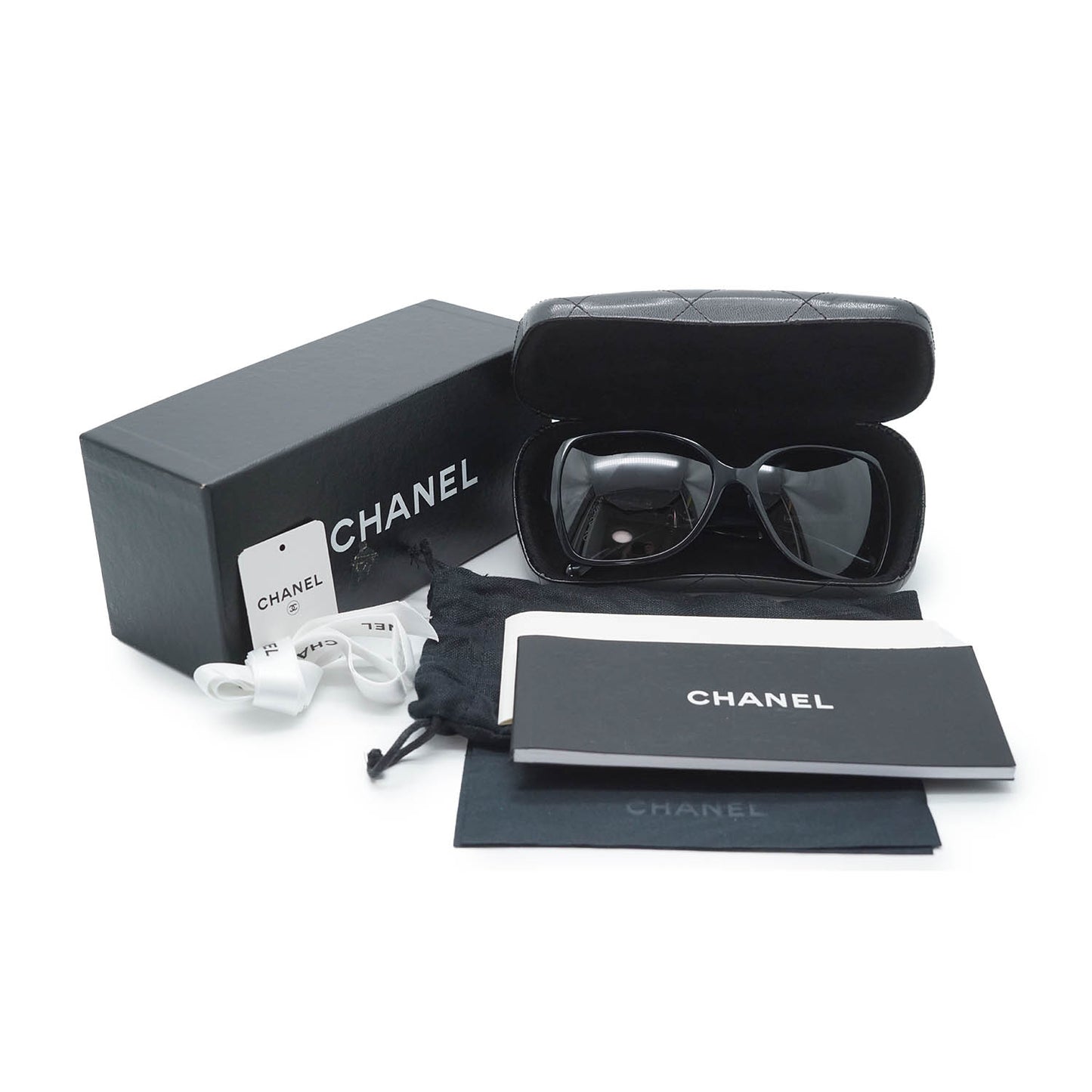 CC Logo Black Frame Sunglasses