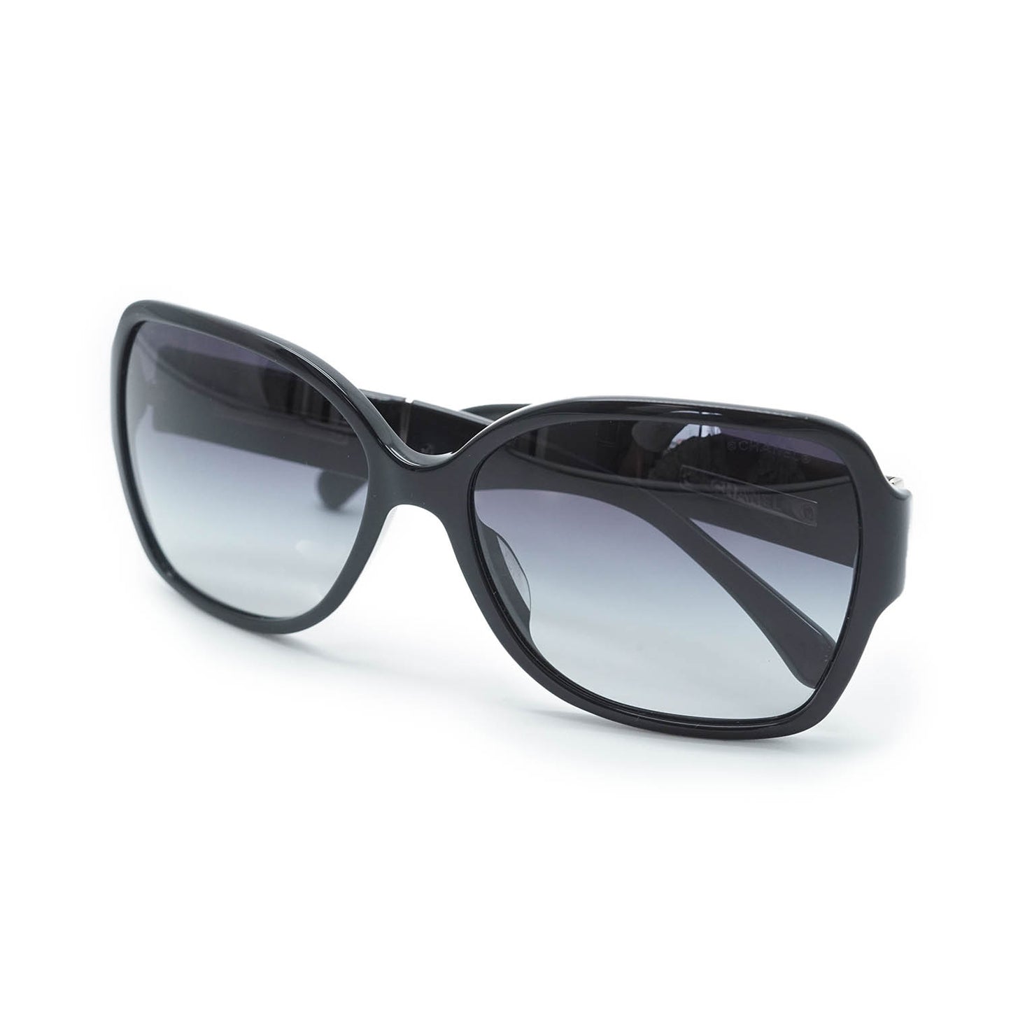 CC Logo Black Frame Sunglasses