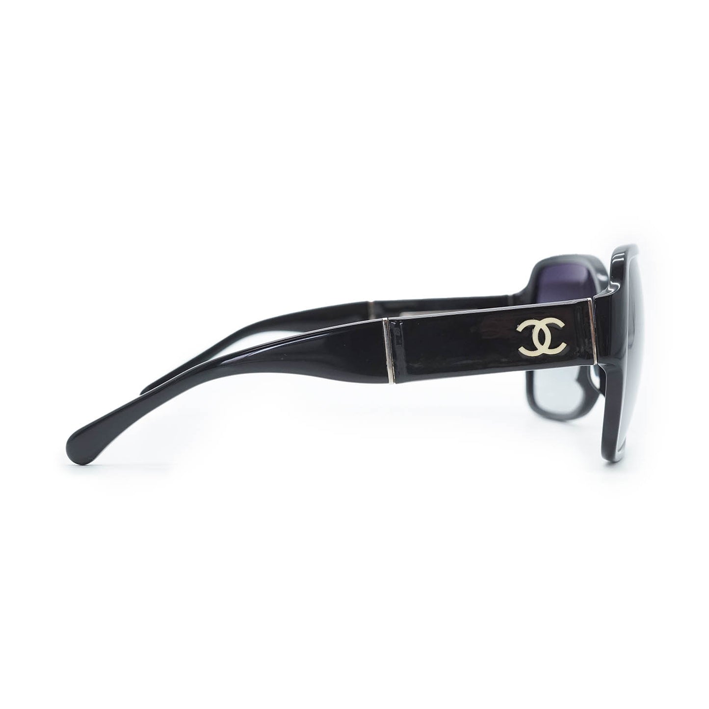 CC Logo Black Frame Sunglasses