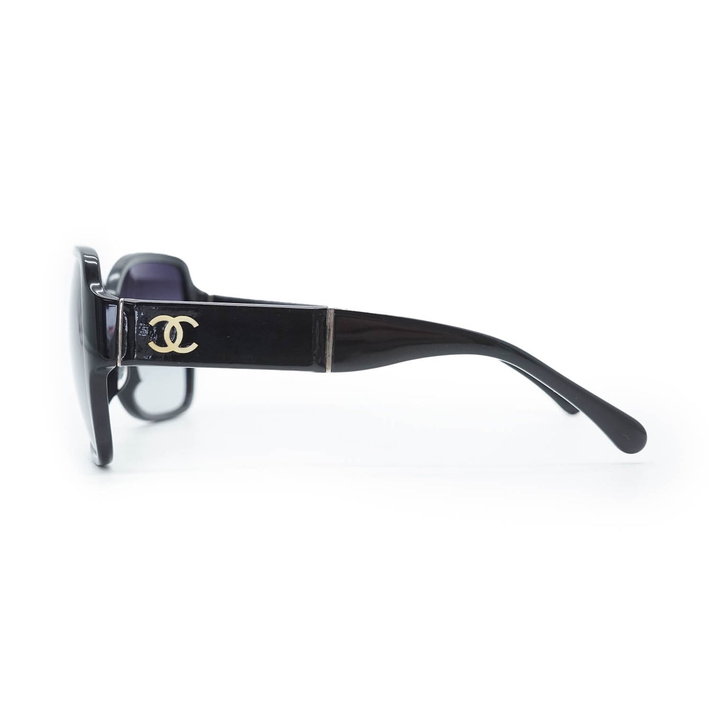 CC Logo Black Frame Sunglasses