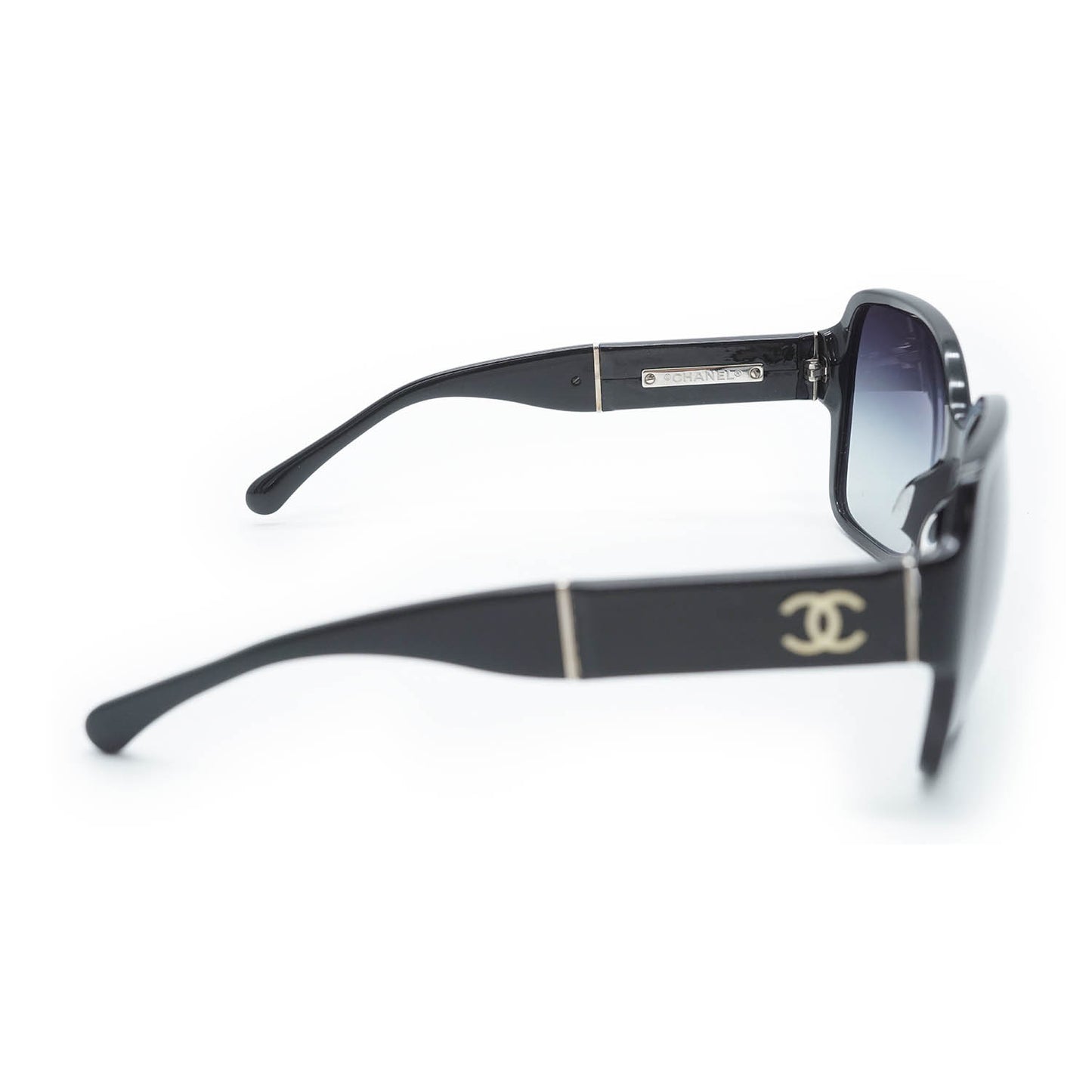 CC Logo Black Frame Sunglasses