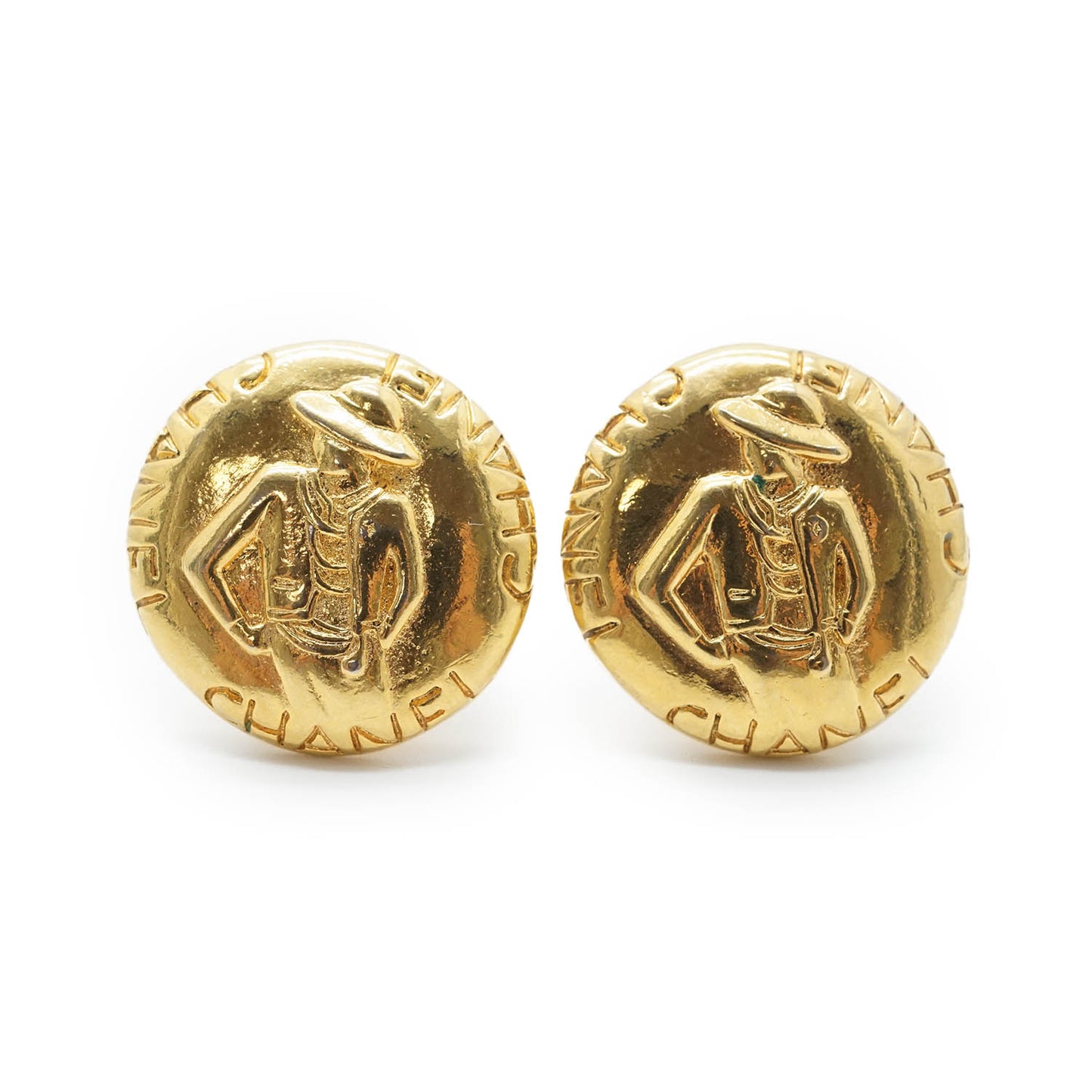 Mademoiselle Chanel Round Clip Earrings GP