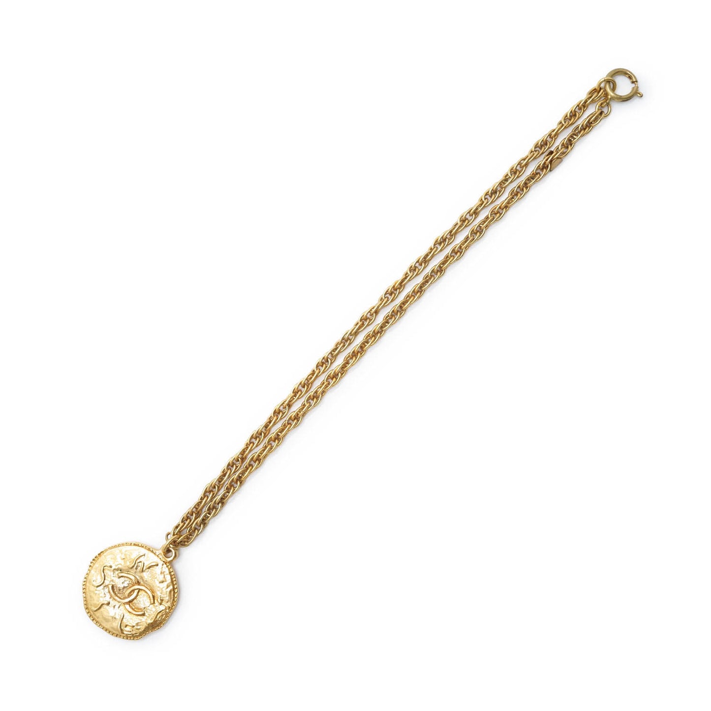 CC Logo Round Pendant Chain Necklace