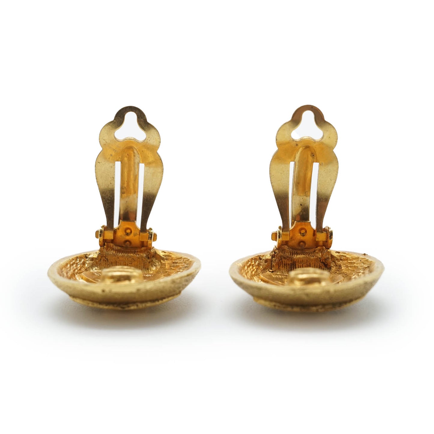 Coco Mark Round Clip Earrings GP