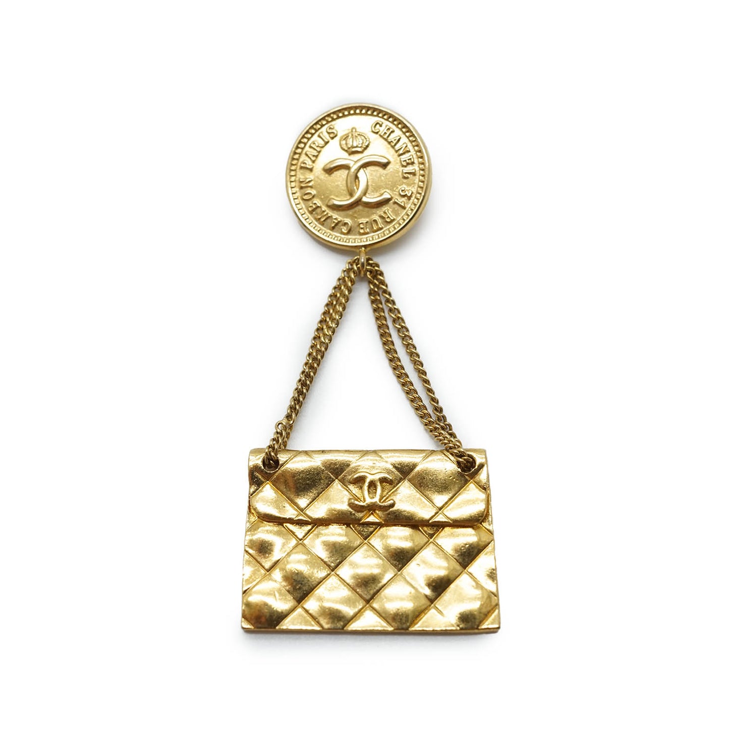31 Rue Cambon Paris Matelasse Classic Bag Pendant Brooch