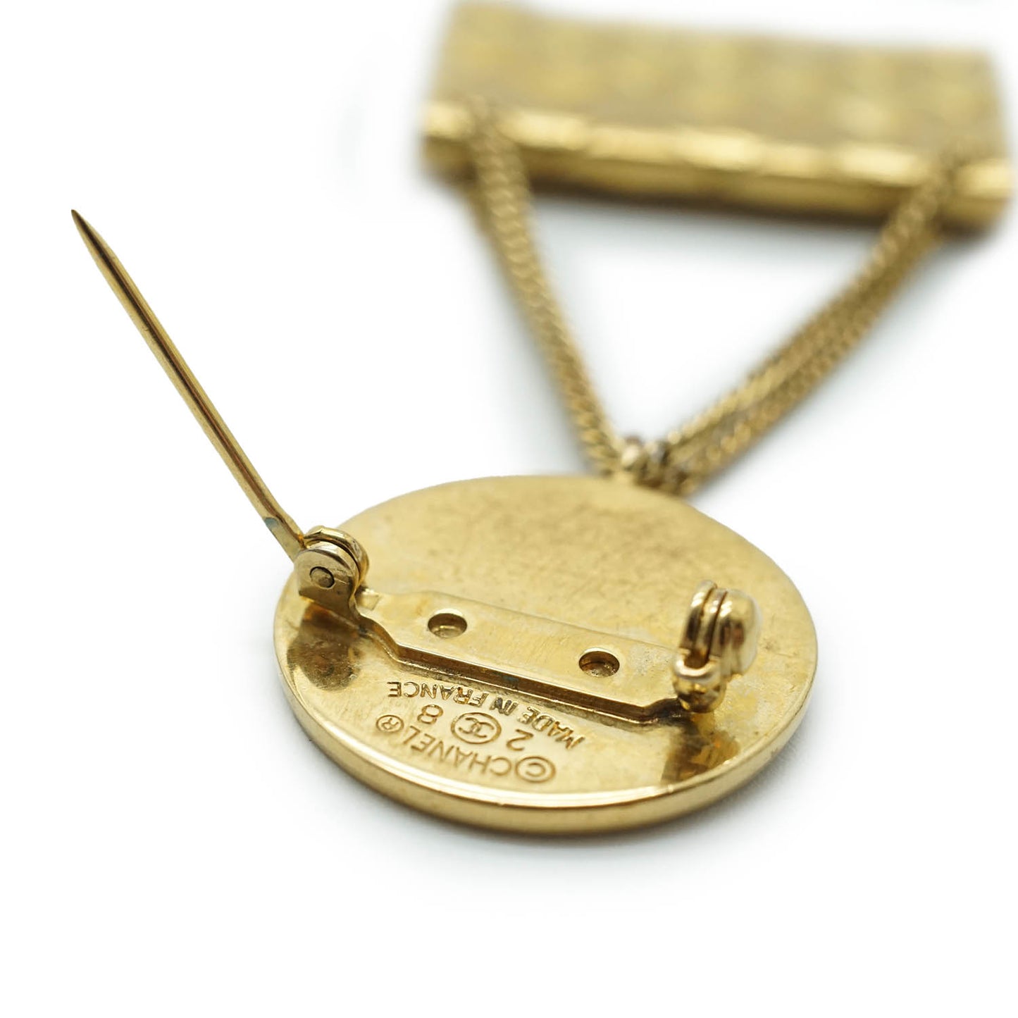 31 Rue Cambon Paris Matelasse Classic Bag Pendant Brooch