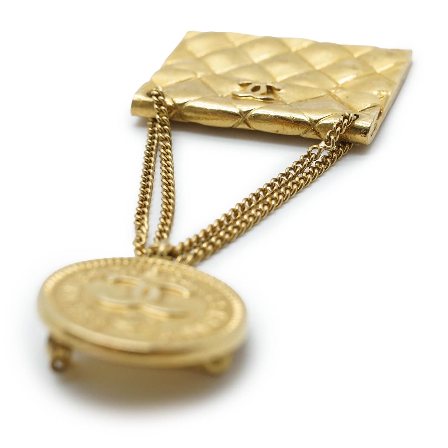 31 Rue Cambon Paris Matelasse Classic Bag Pendant Brooch