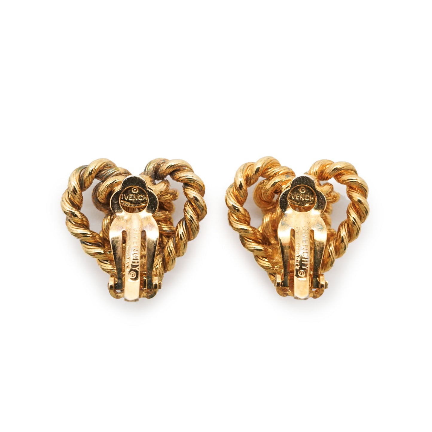 Vintage Heart Knot Clip Earrings GP
