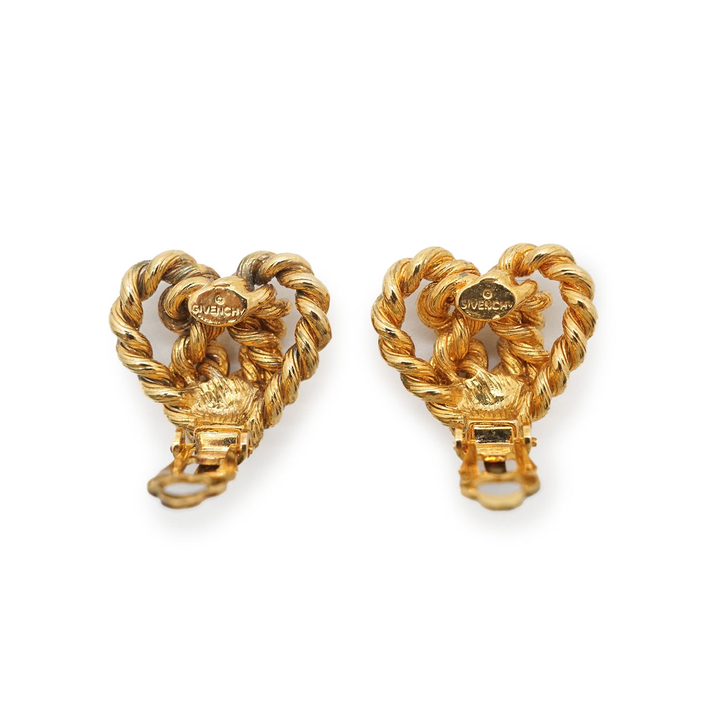 Vintage Heart Knot Clip Earrings GP