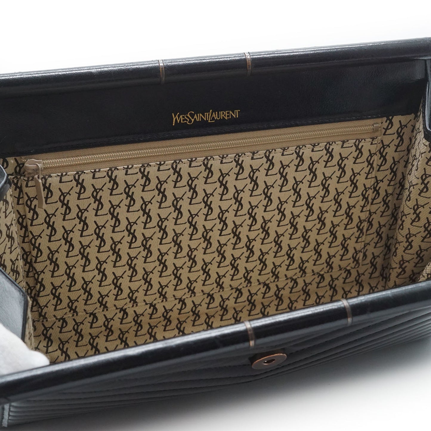 YSL Quilted Embossed Leather Clutch