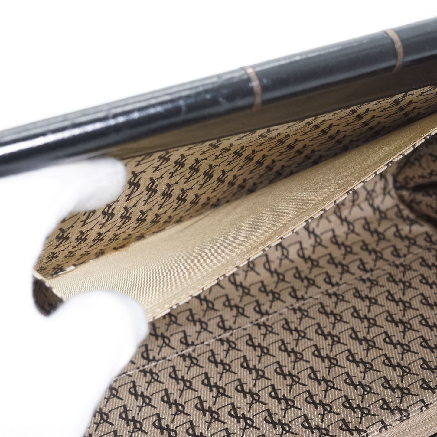 YSL Quilted Embossed Leather Clutch