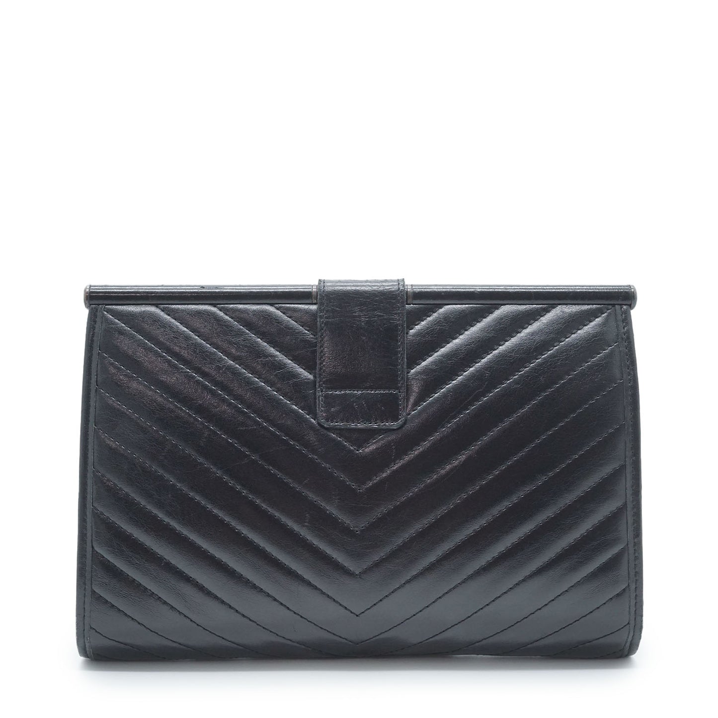 YSL Quilted Embossed Leather Clutch