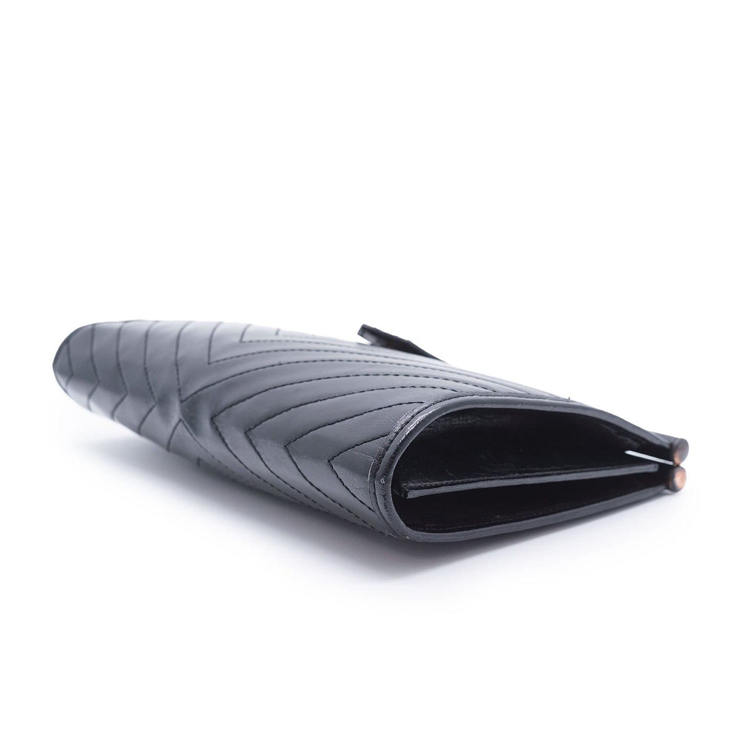 YSL Quilted Embossed Leather Clutch