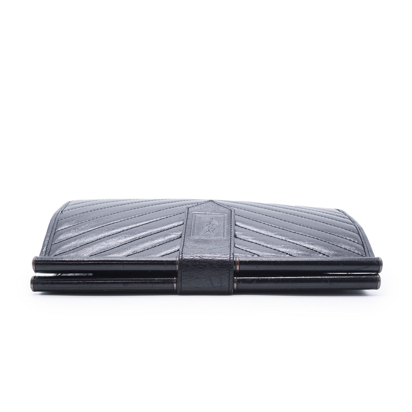 YSL Quilted Embossed Leather Clutch