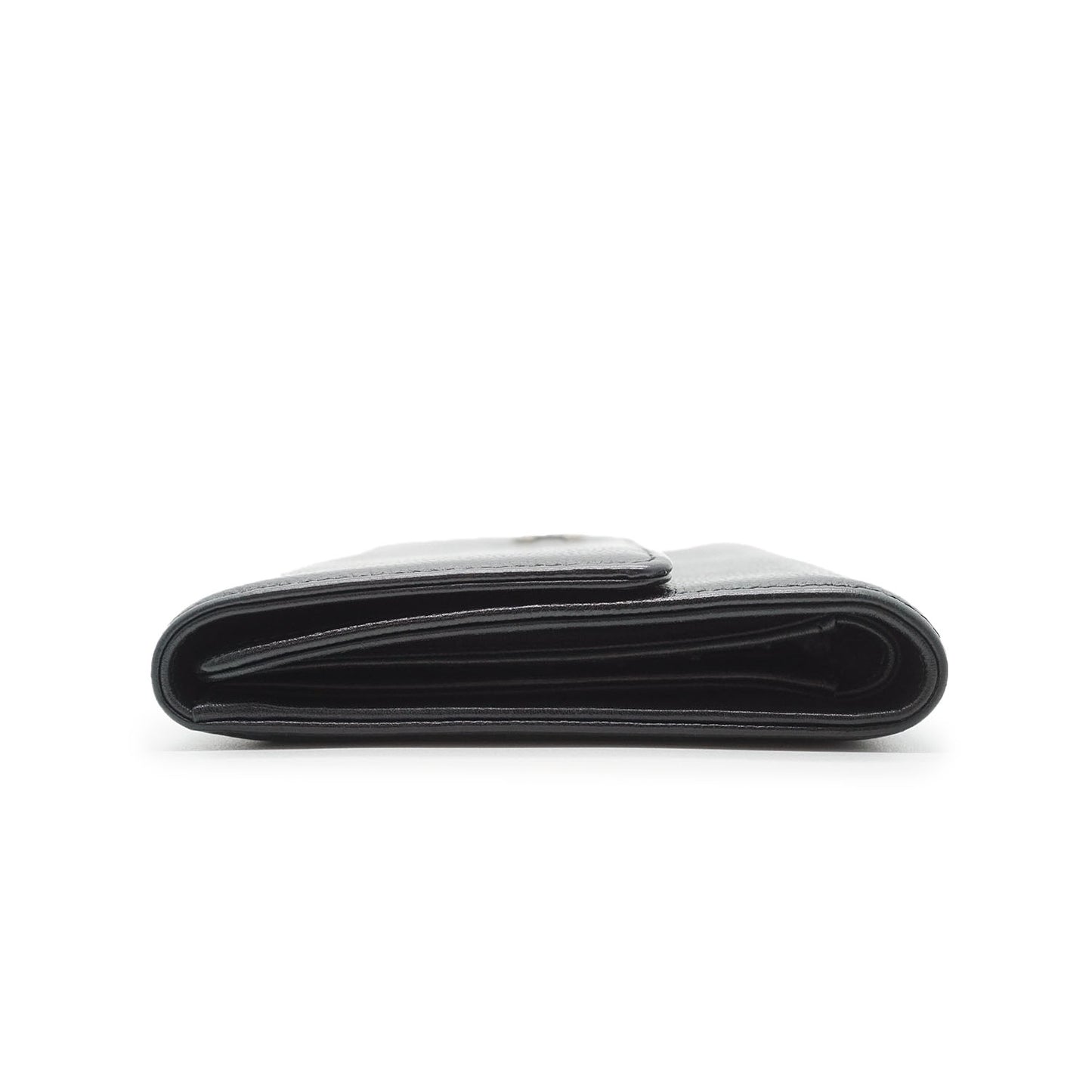Metallic CC Logo Bi-fold Long Wallet