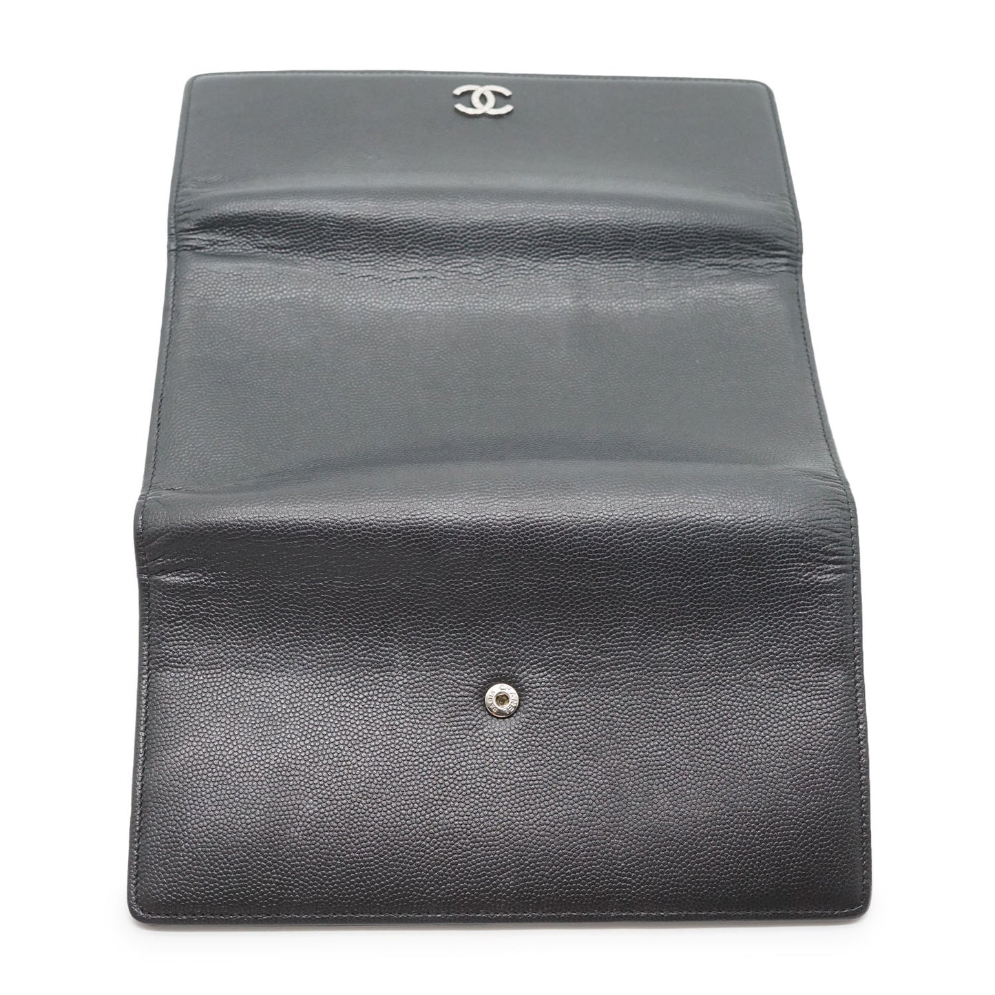 Metallic CC Logo Bi-fold Long Wallet