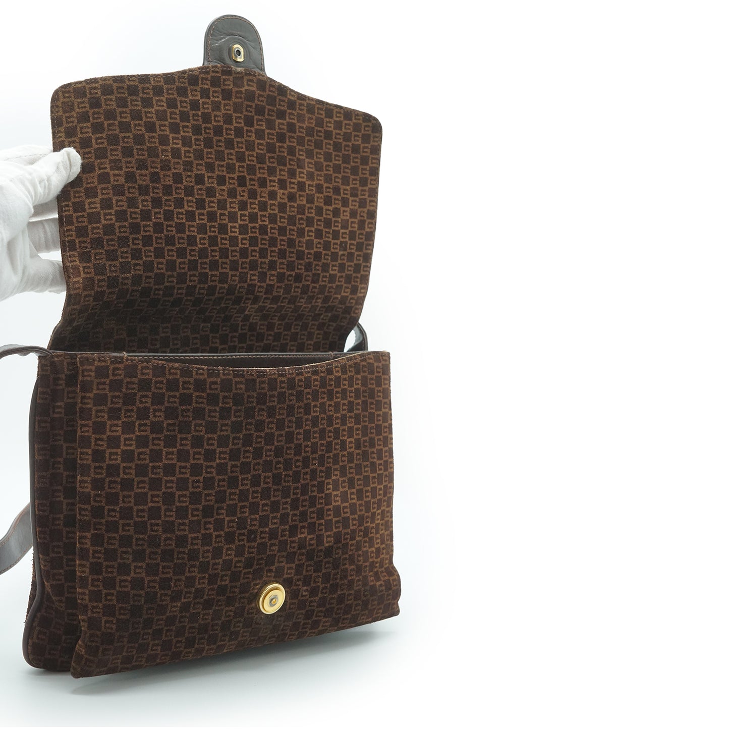 GG Suede Vintage Box Shoulder Bag