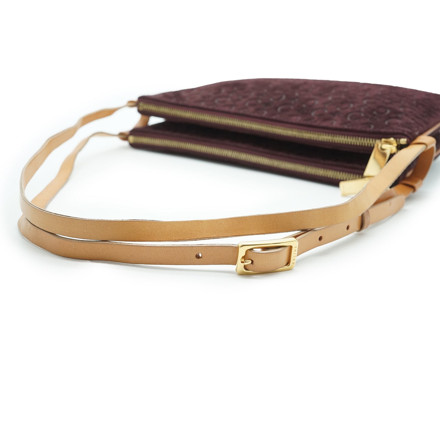 C Macadam Suede Duo Shoulder Pochette