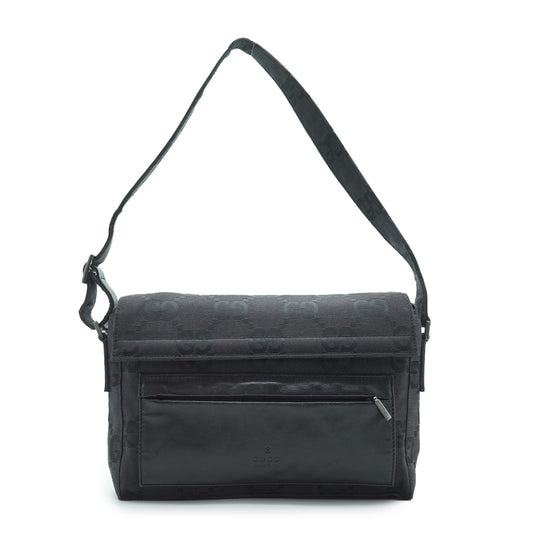 Jumbo GG Canvas Baguette Shoulder Bag