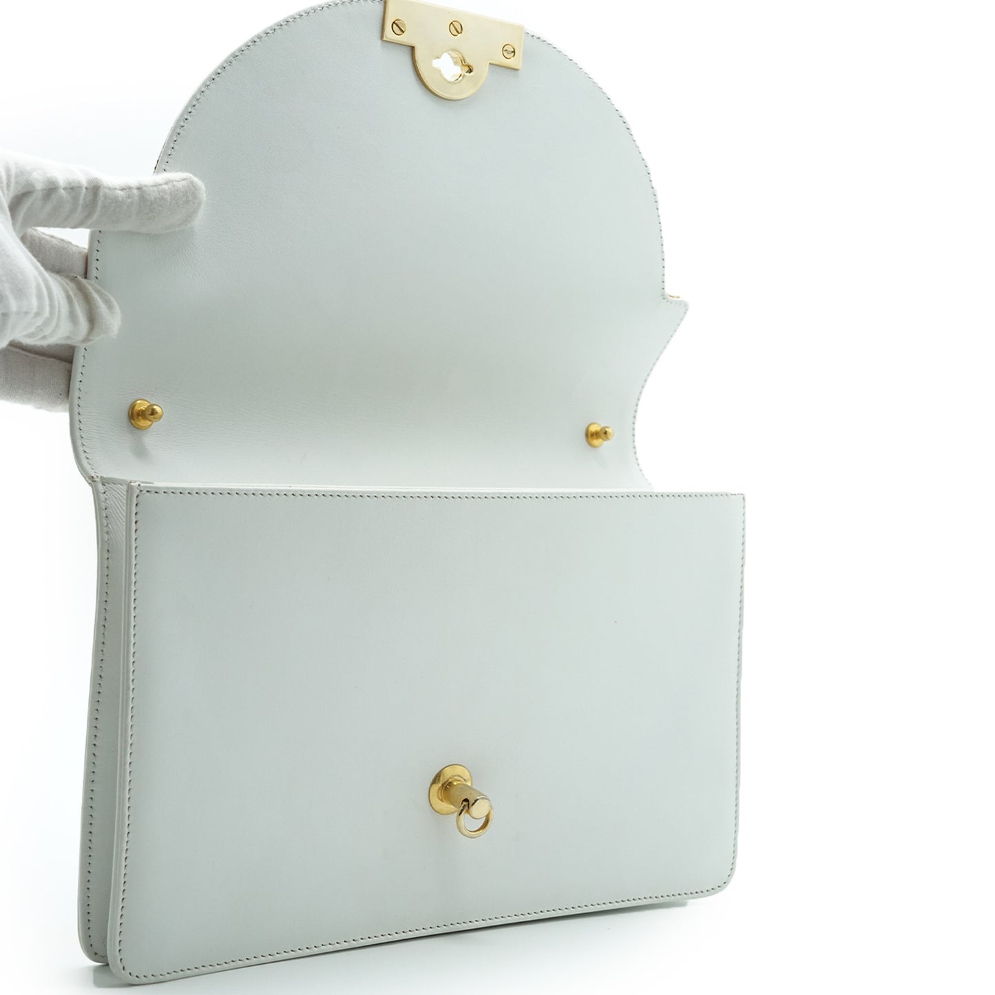 Vintage Leather Box Shoulder Bag