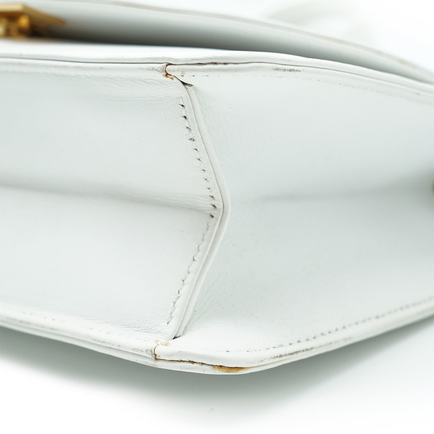 Vintage Leather Box Shoulder Bag