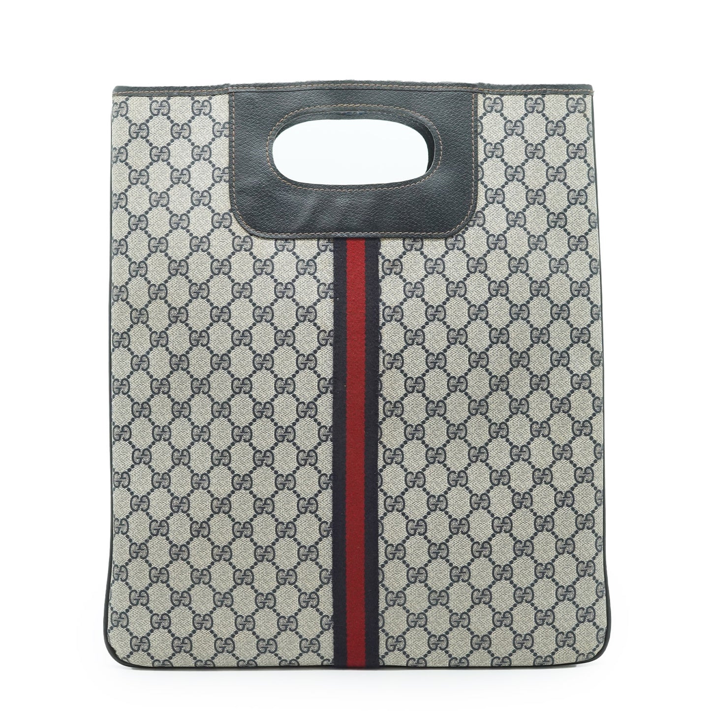 Vintage GG Supreme Sherry Line Coated Canvas Vertical Tote