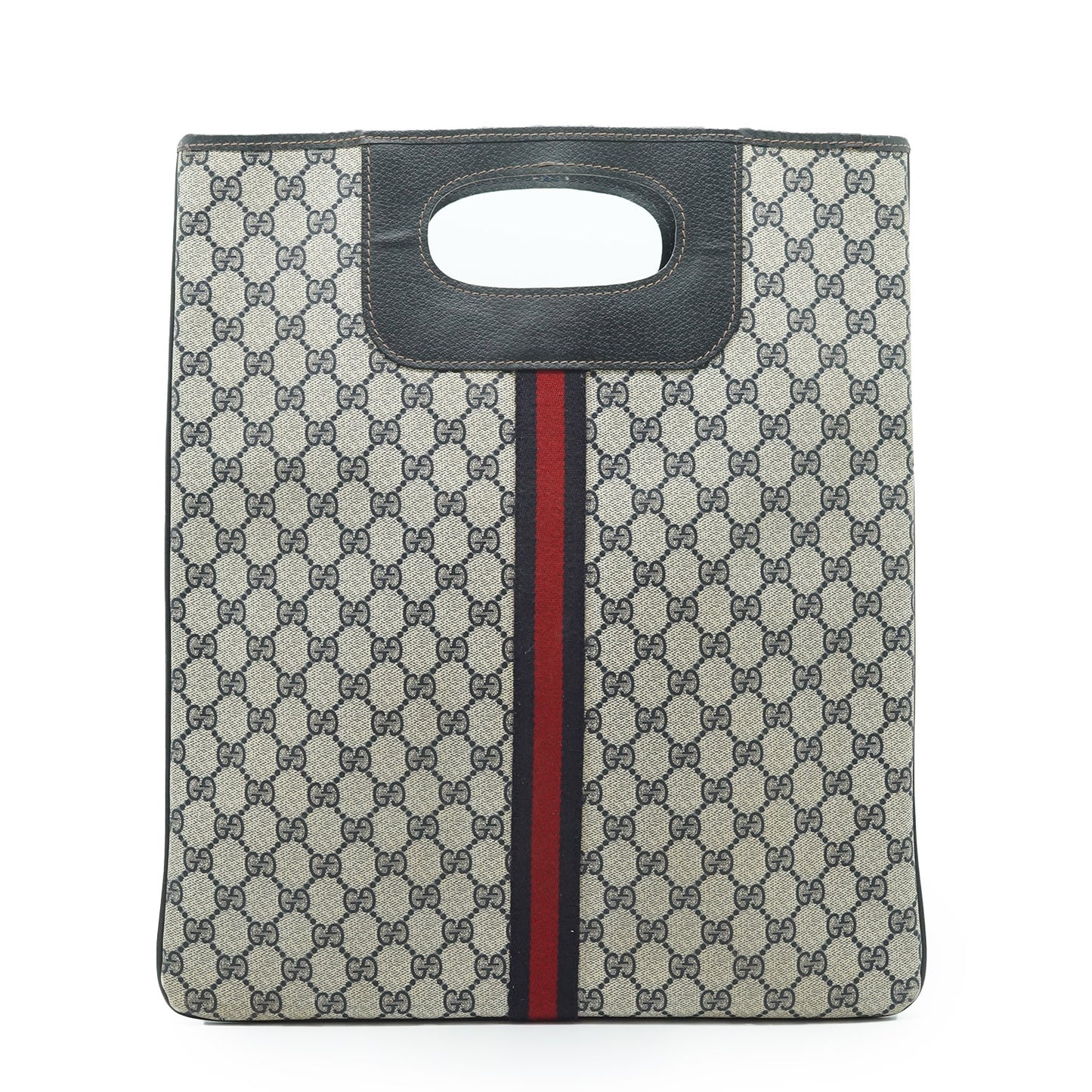 Vintage GG Supreme Sherry Line Coated Canvas Vertical Tote