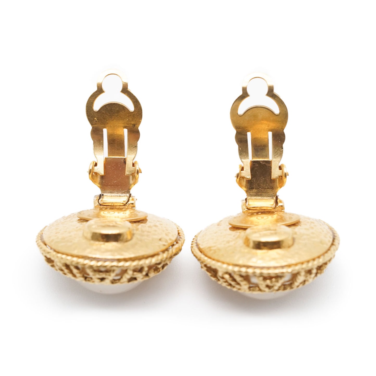 Artificial Pearl Round Clip Earrings GP