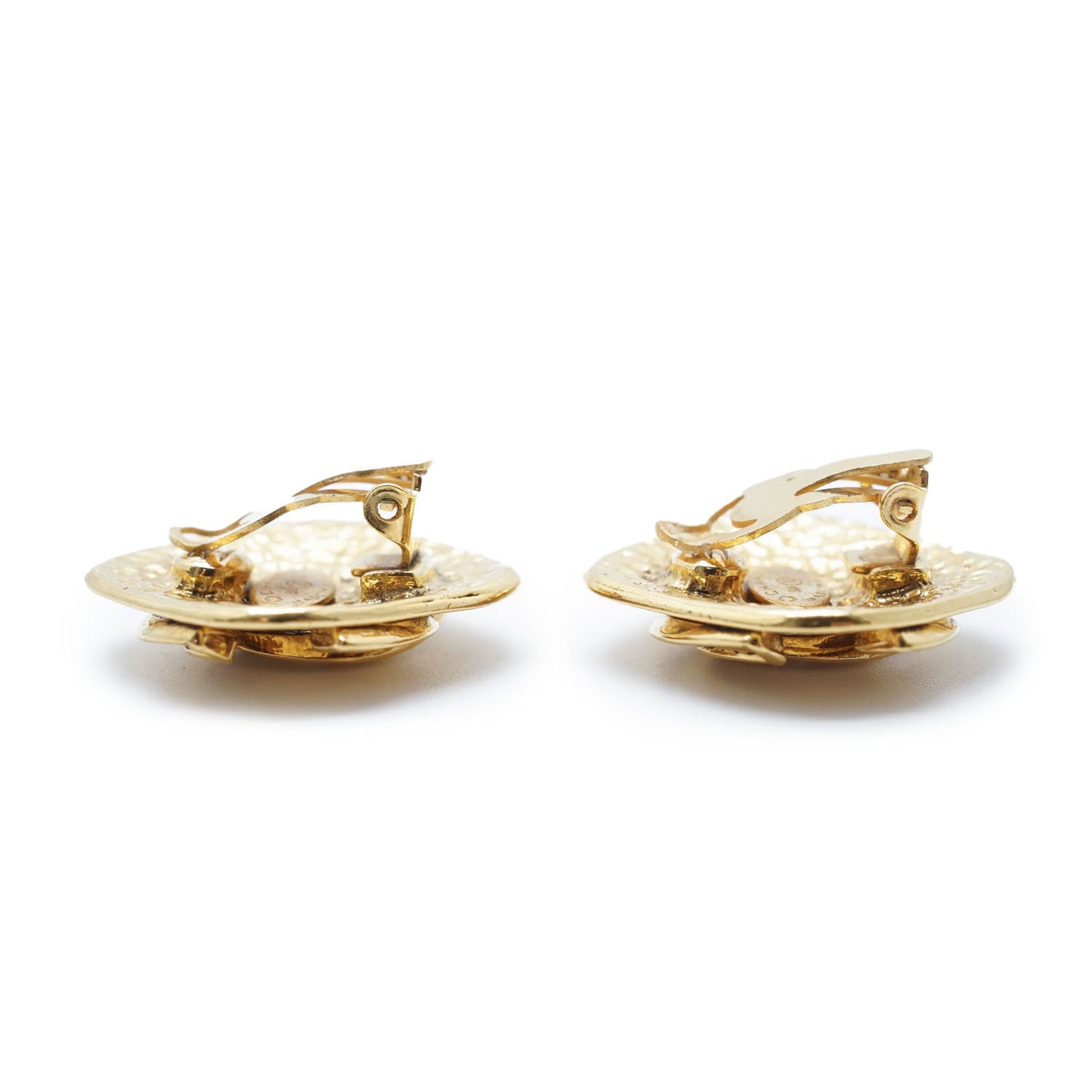 CC Logo Diamond Shape Clip Earrings GP
