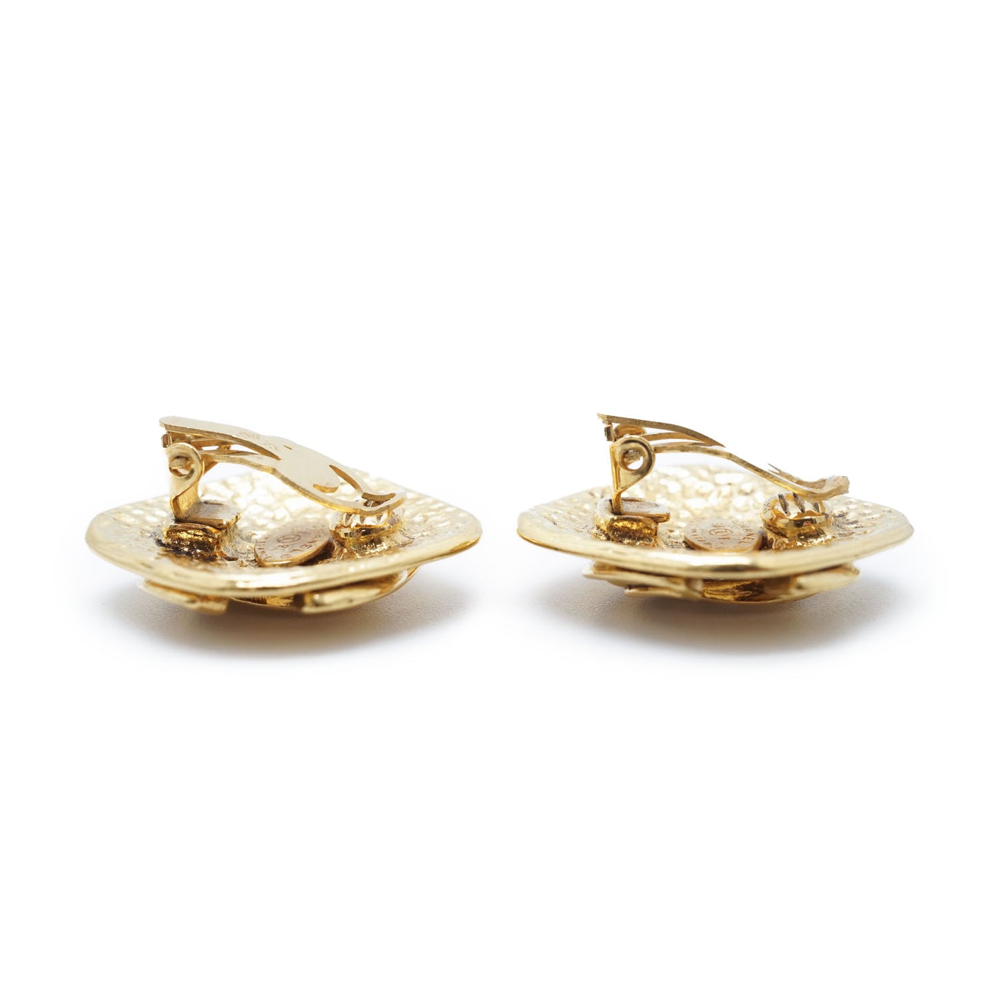 CC Logo Diamond Shape Clip Earrings GP