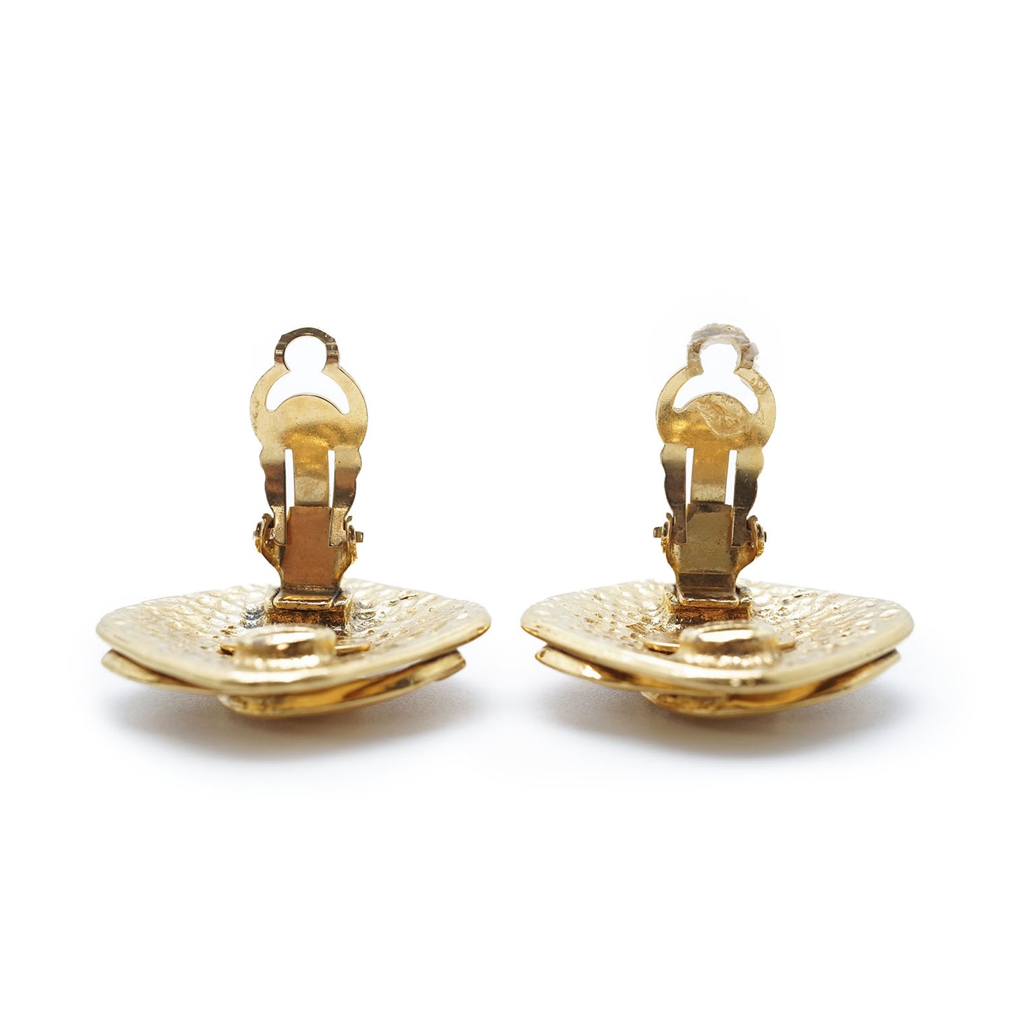 CC Logo Diamond Shape Clip Earrings GP