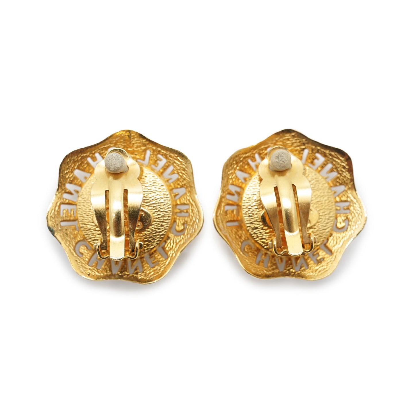 Artificial Pearl Flower Round Clip Earrings