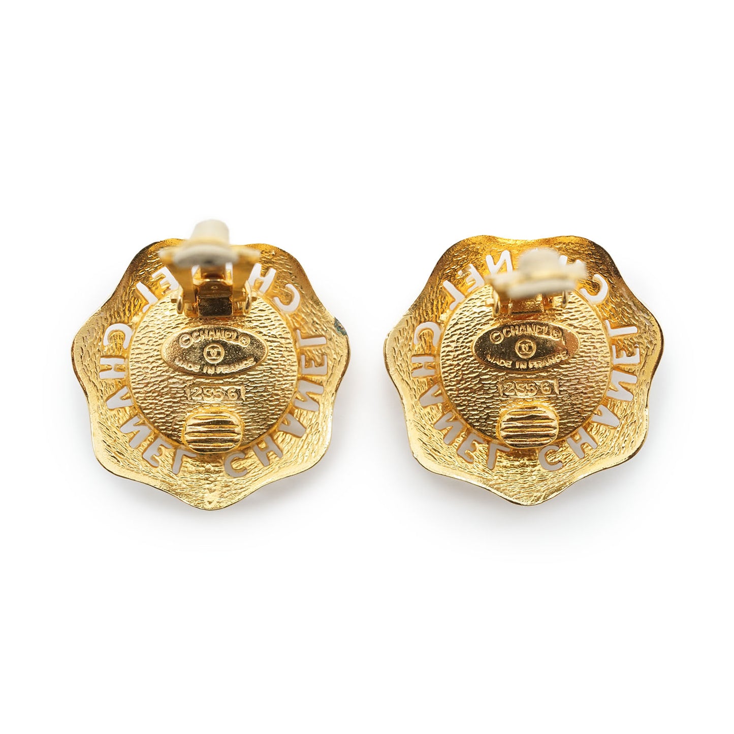 Artificial Pearl Flower Round Clip Earrings