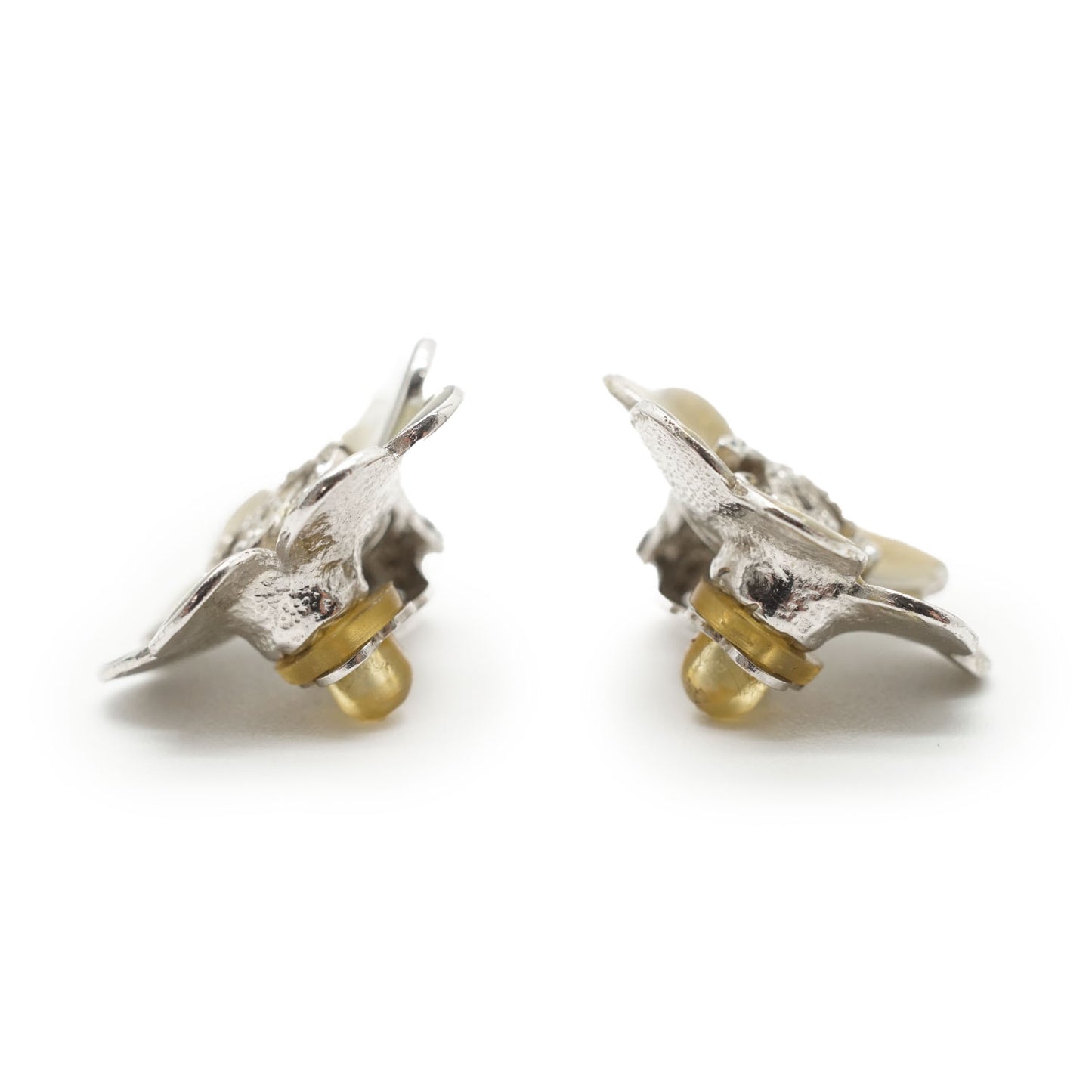 CC Rhinestone Logo Four Leaf Clover Clip Earrings