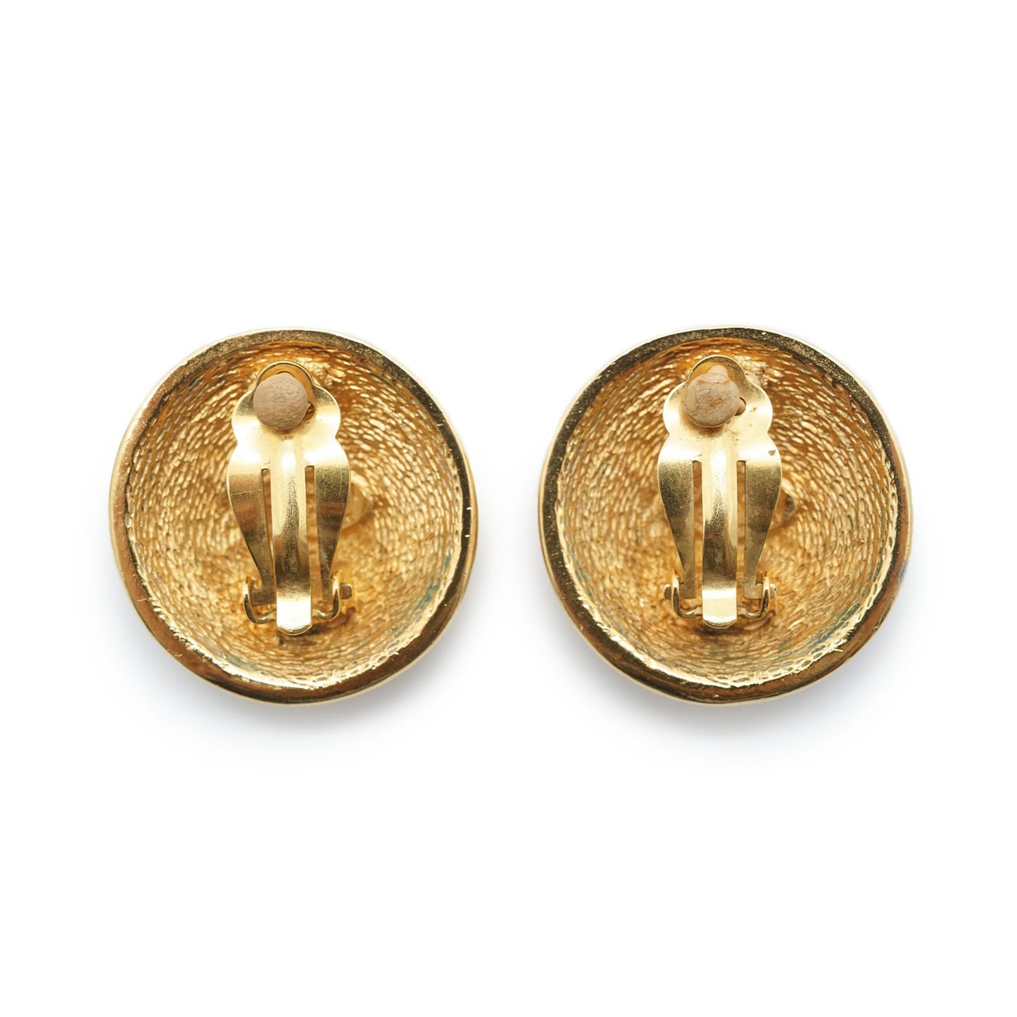 CC Logo Matelasse Button Clip Earrings GP