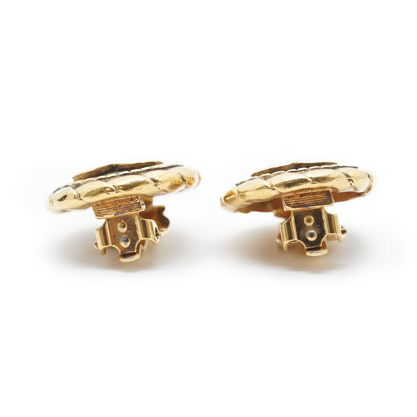 Coco Mark Round Clip Earrings