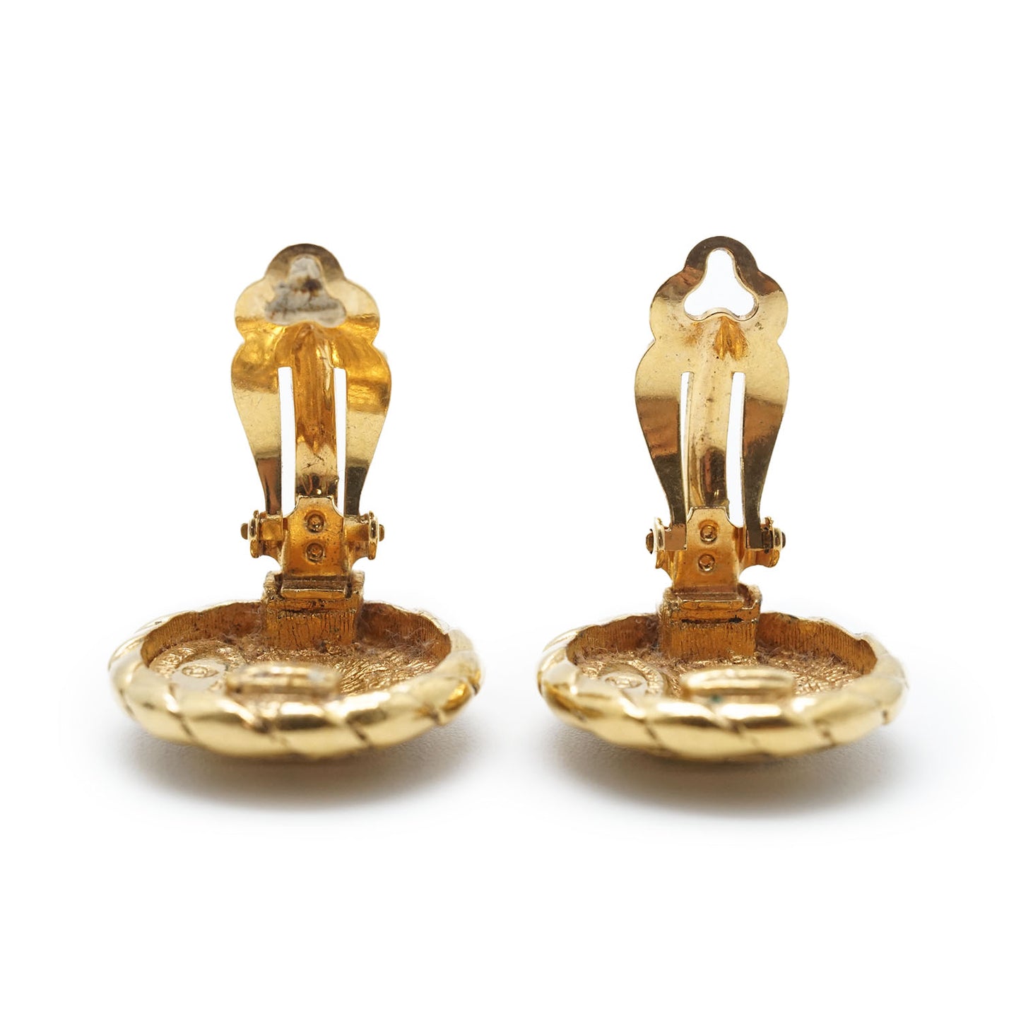 Coco Mark Round Clip Earrings