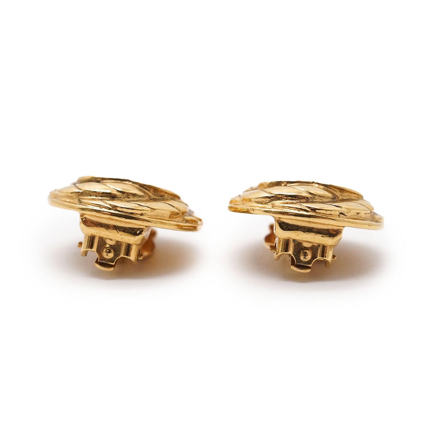 Coco Mark Round Clip Earrings GP