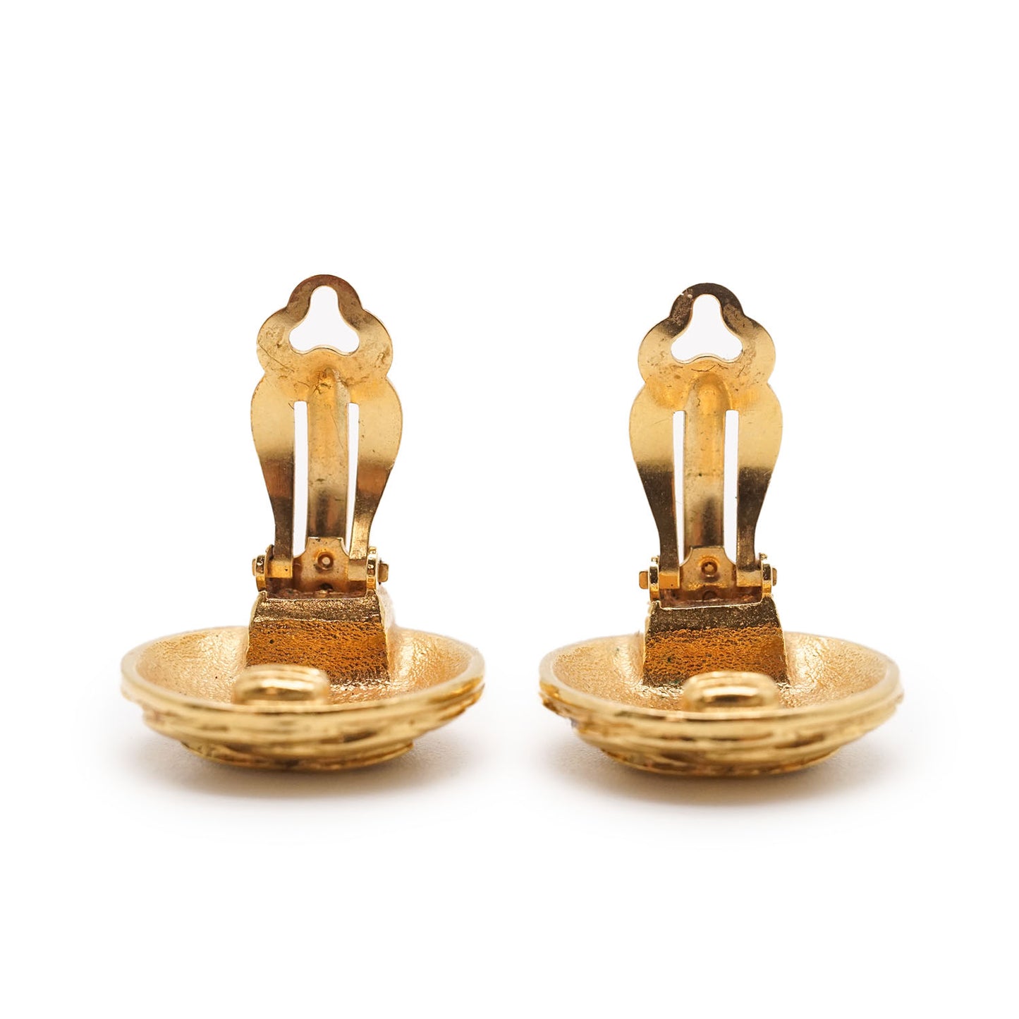 Coco Mark Round Clip Earrings GP
