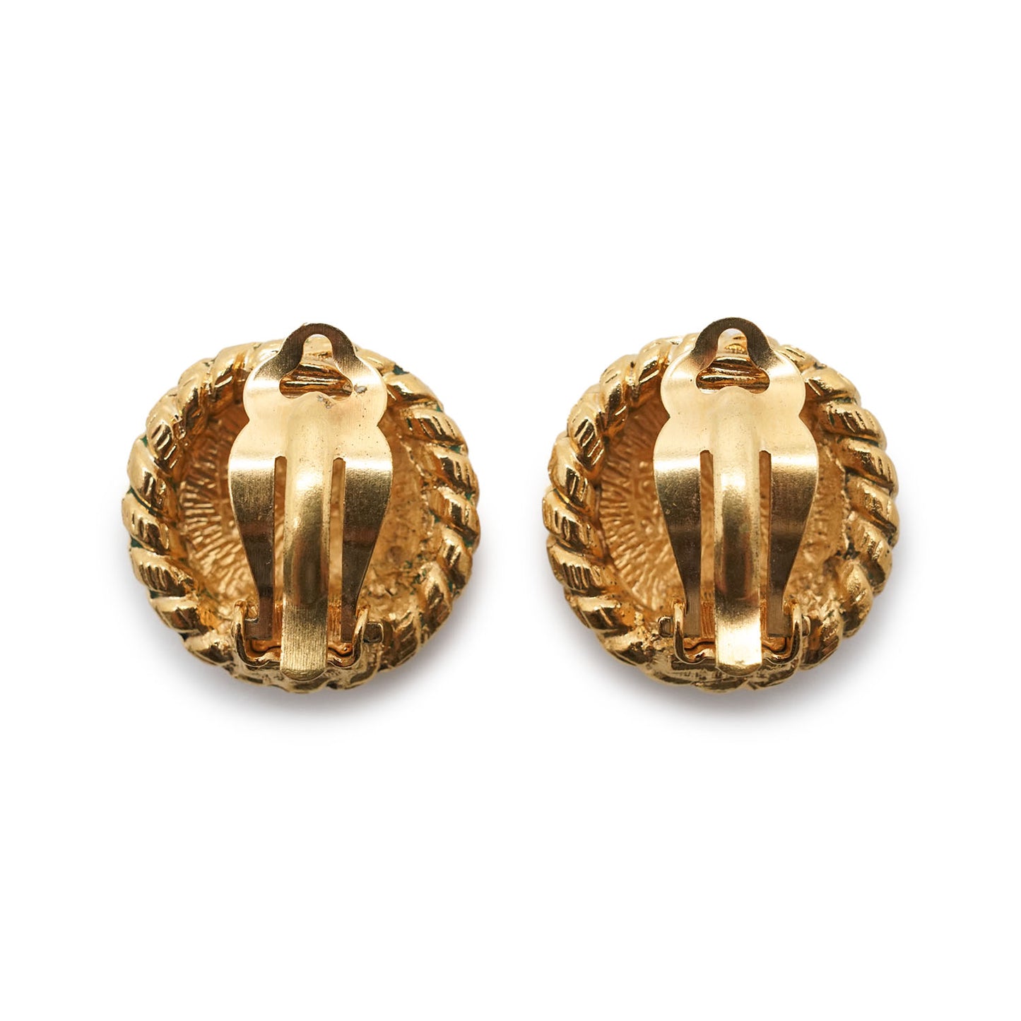 Coco Mark Round Clip Earrings GP